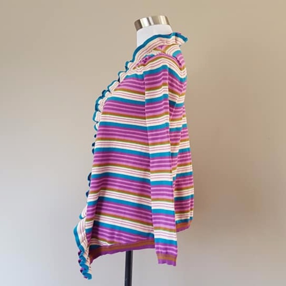 Sweater Cardigan Striped Size 14 / 16 KC Parker - Picture 8 of 8